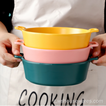 Ins Soild Color Glaze Ciotola di zuppa di ceramica